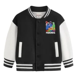Rainbow Friends Baseballjacke Kinder Preppy Jacke Blue Green Red Sportjacke Mantel