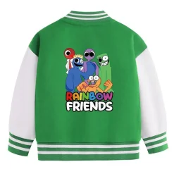 Rainbow Friends Baseballjacke Kinder Preppy Jacke Blue Green Red Sportjacke Mantel