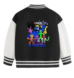 Rainbow Friends Baseballjacke Kinder Preppy Jacke Blue Green Red Sportjacke Mantel