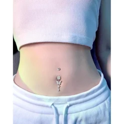 Rajnard Bauchnabelpiercing aus Chirurgenstahl mit Schmetterling-Anhänger