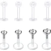 Rajnard 18er 16G 6mm Tragus Helix Lippenpiercing Labret Studs aus Edelstahl
