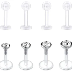 Rajnard 18er 16G 6mm Tragus Helix Lippenpiercing Labret Studs aus Edelstahl