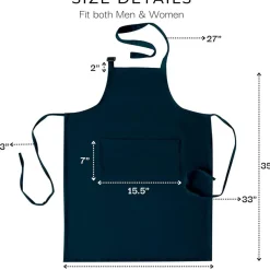 Rajrang Kochschürze für Damen & Herren, 69x89 cm, 100% Baumwolle, 3 Taschen