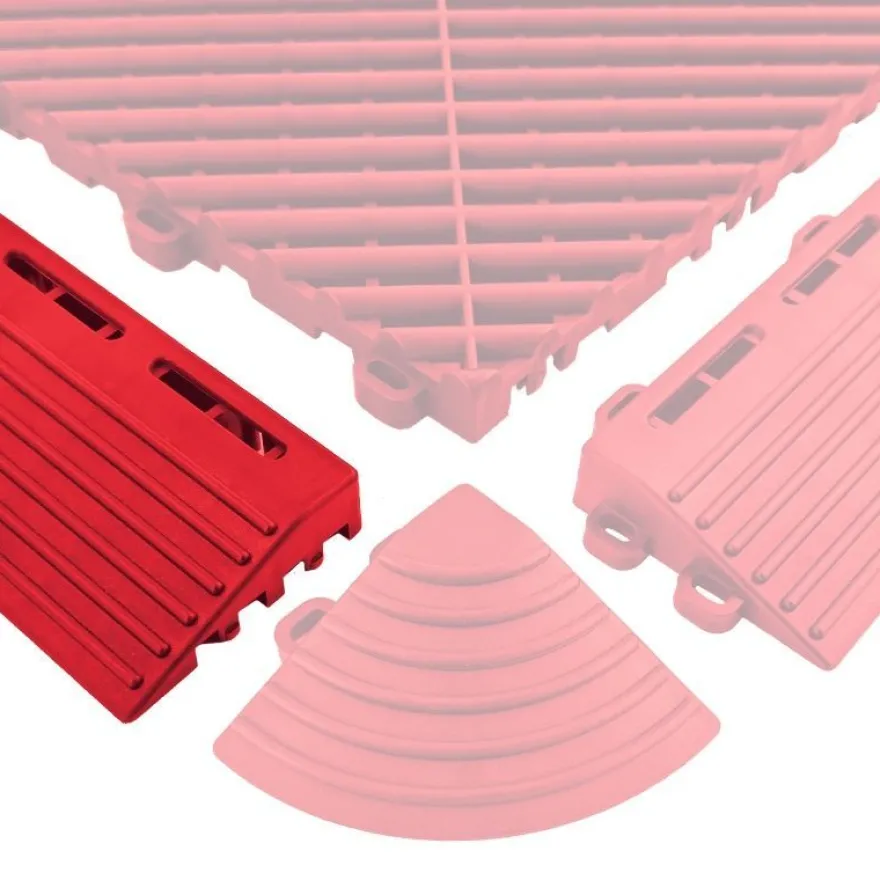 Ramroxx Performance Bodenfliesen Garagenboden Floor Seitenteil Rampe Rot Typ B