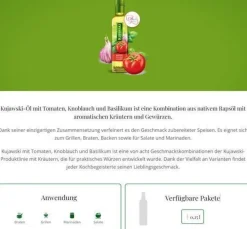 Rapsöl mit Tomaten Knoblauch & Basilikum 250ml - Gewürzöl Würzöl - Öl Kujawski
