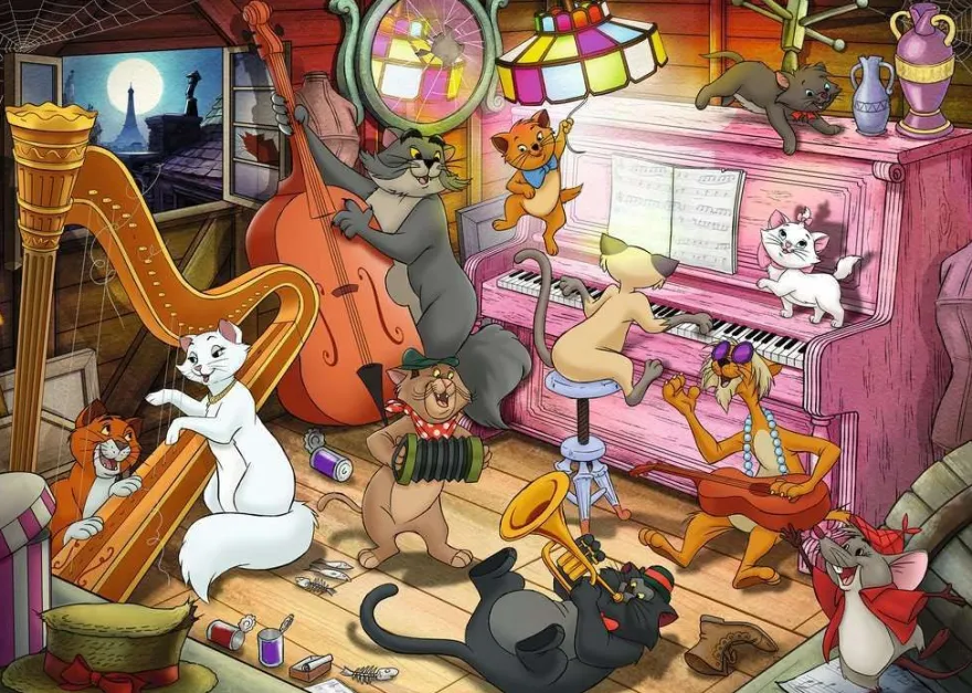 Ravensburger, Disney Aristocats, 1000 Teile Puzzle, Größe 70 x 50 cm