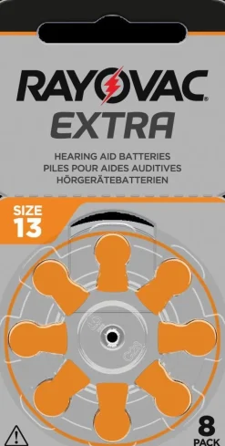 Rayovac Extra Advanced 8er Pack PR48 / 13A - Zink-Luft Hörgeräte-Knopfzelle, 1,45 V