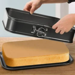 Rechteckige Antihaft-Käsekuchenform 39,3 x 27,8 cm Schwarz