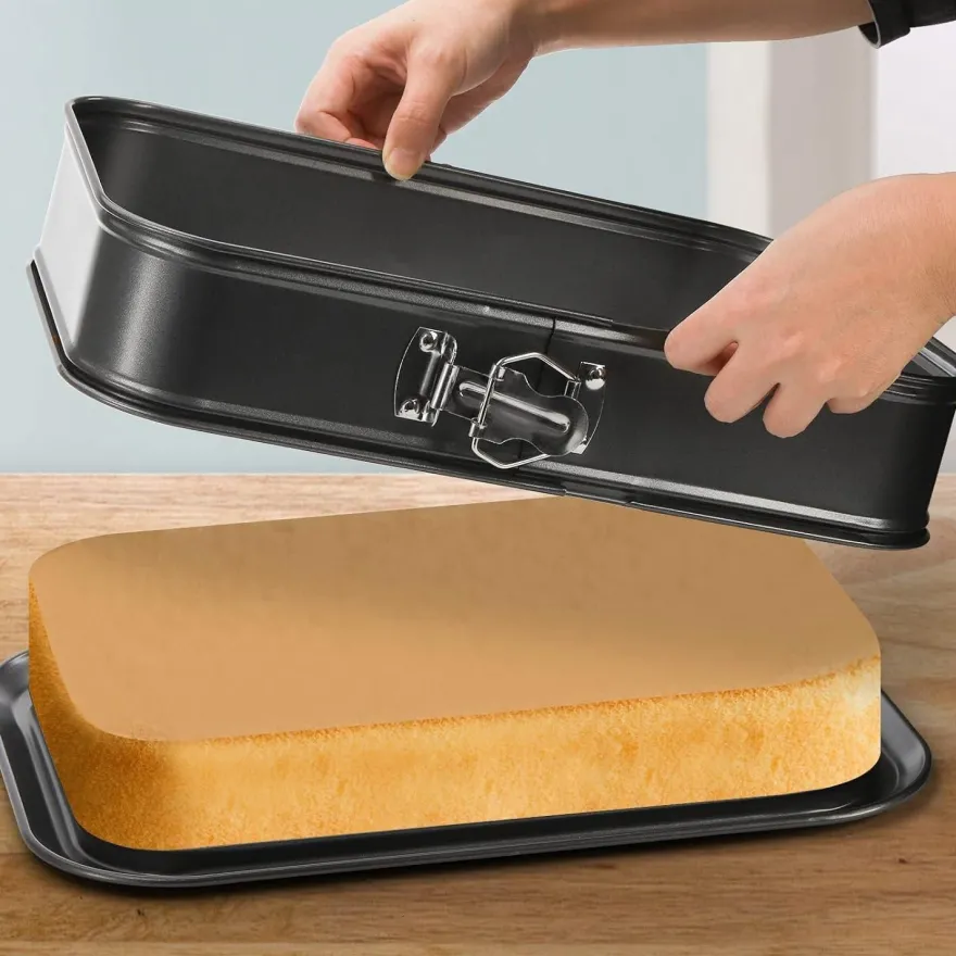 Rechteckige Antihaft-Käsekuchenform 39,3 x 27,8 cm Schwarz