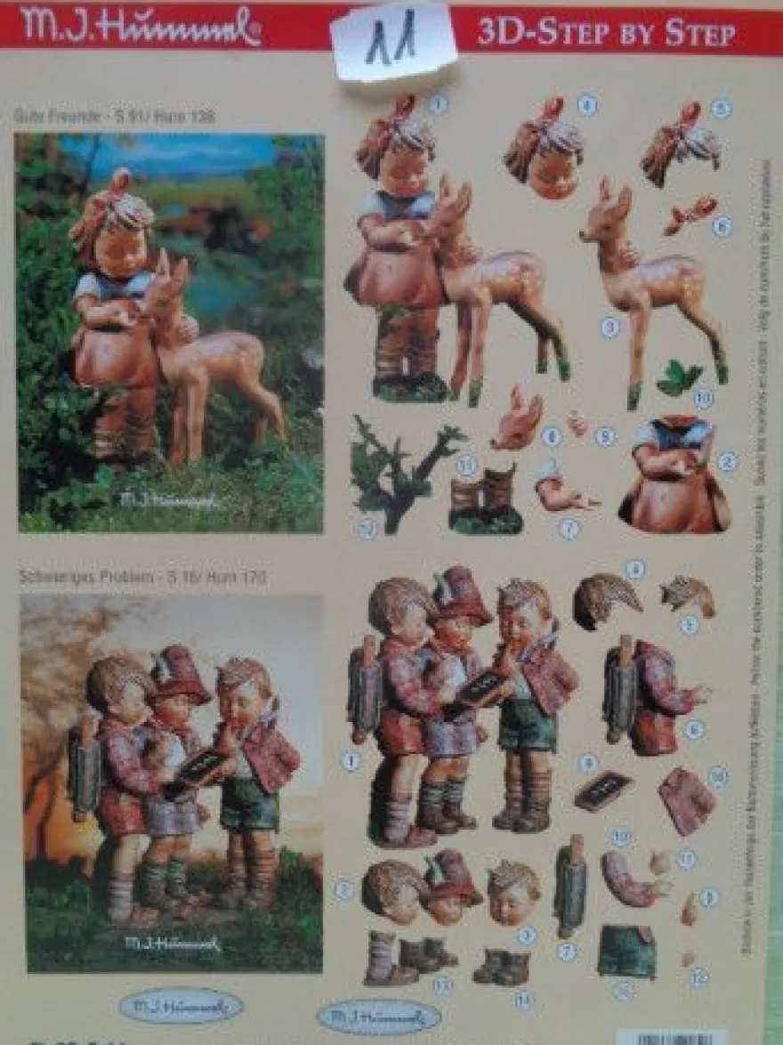Reddy Kreativ Cards M J Hummel 3D Bogen Kinder Schule spielen....
