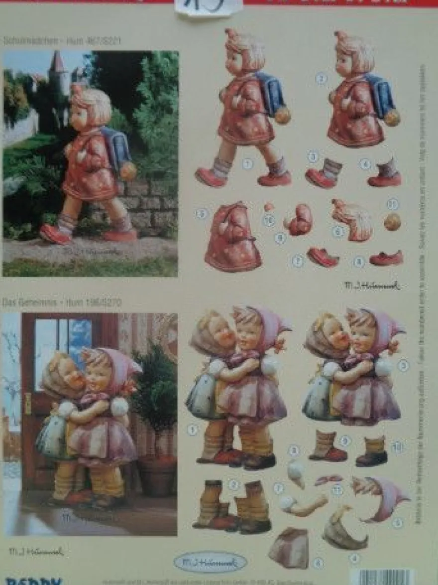 Reddy Kreativ Cards M J Hummel 3D Bogen Kinder Schule spielen....