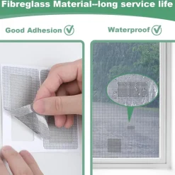 Redtron Selbstklebendes Fensterbildschirm Reparaturset, 90 Stück Fiberglas