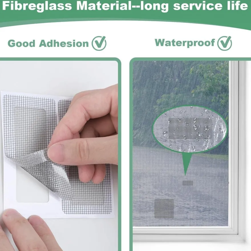 Redtron Selbstklebendes Fensterbildschirm Reparaturset, 90 Stück Fiberglas