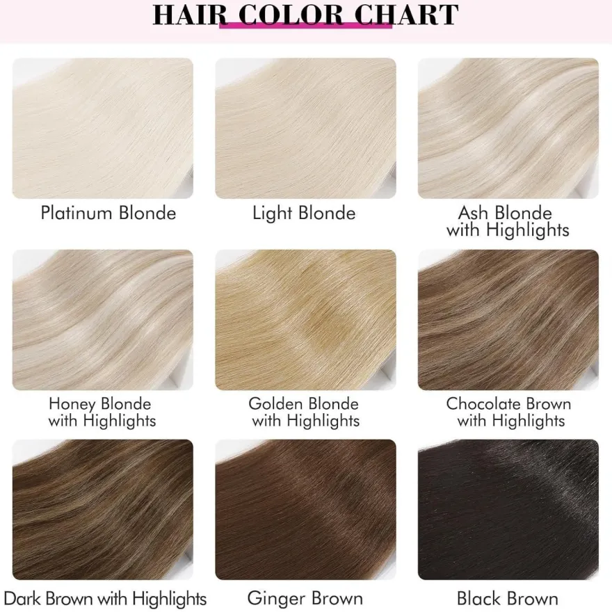 REECHO Clip in Extensions Echthaar 11-teiliges Set 61cm Glatt Schokoladenbraun