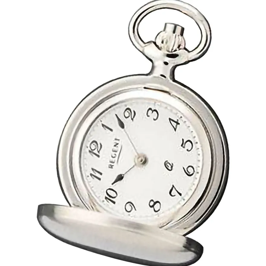 Regent Herren Taschenuhr Analog Gehäuse silber URP764