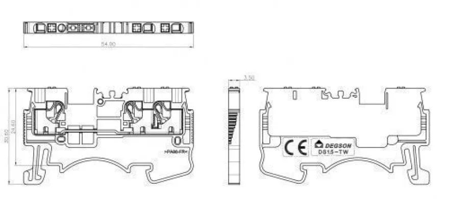 Reihenklemme 1.5mm2 3 Leiter Durchgangsklemme 1P Grau Klemblöcke 3916