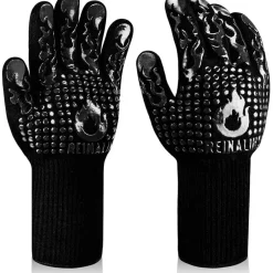 Reinalin Grillhandschuhe Hitzebeständig bis 800°C, Ofenhandschuhe, BBQ