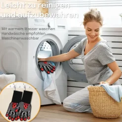 Reinalin Grillhandschuhe Hitzebeständig bis 800°C, Ofenhandschuhe für BBQ und
