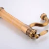 Retro Wasserhahn DA LAT - Messing + Marmor honig, ca. 32 cm Vintage Antik Armatur 360