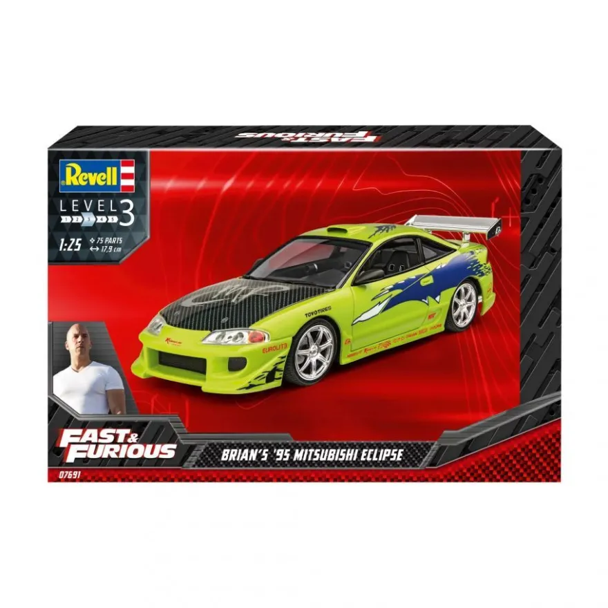 Revell - Fast & Furious Brians 1995 Mitsubishi Eclipse - 1:25 - 75 Teile
