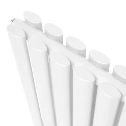 Röhrenheizkörper Oval & Chrom Thermostatventile Modern Weiß 600 x 1440mm