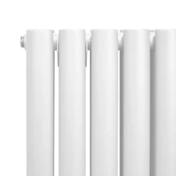 Röhrenheizkörper Oval & Chrom Thermostatventile Modern Weiß 600 x 1440mm