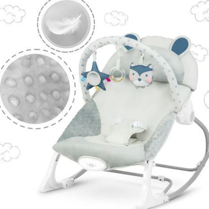 Ricokids Babywippe mit Vibrationsfunktion - grau