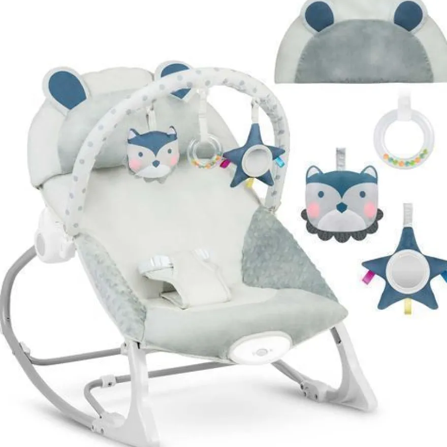 Ricokids Babywippe mit Vibrationsfunktion - grau