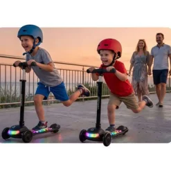 Ricokids Glowi Dreirad-LED-Balance-Scooter für Kinder - Schwarz