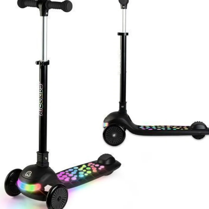 Ricokids Glowi Dreirad-LED-Balance-Scooter für Kinder - Schwarz