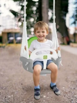 Ricokids 3-in-1 Elefanten-Schaukel, Grau und Grün