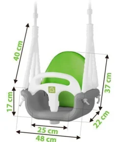 Ricokids 3-in-1 Elefanten-Schaukel, Grau und Grün