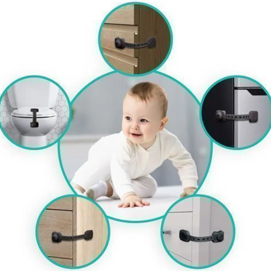 Ricokids 798202 Schranköffnungssicherung, 6 Stück, schwarz