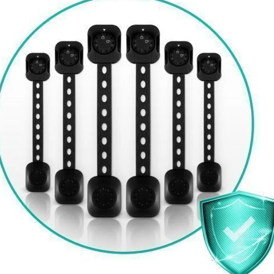 Ricokids 798202 Schranköffnungssicherung, 6 Stück, schwarz