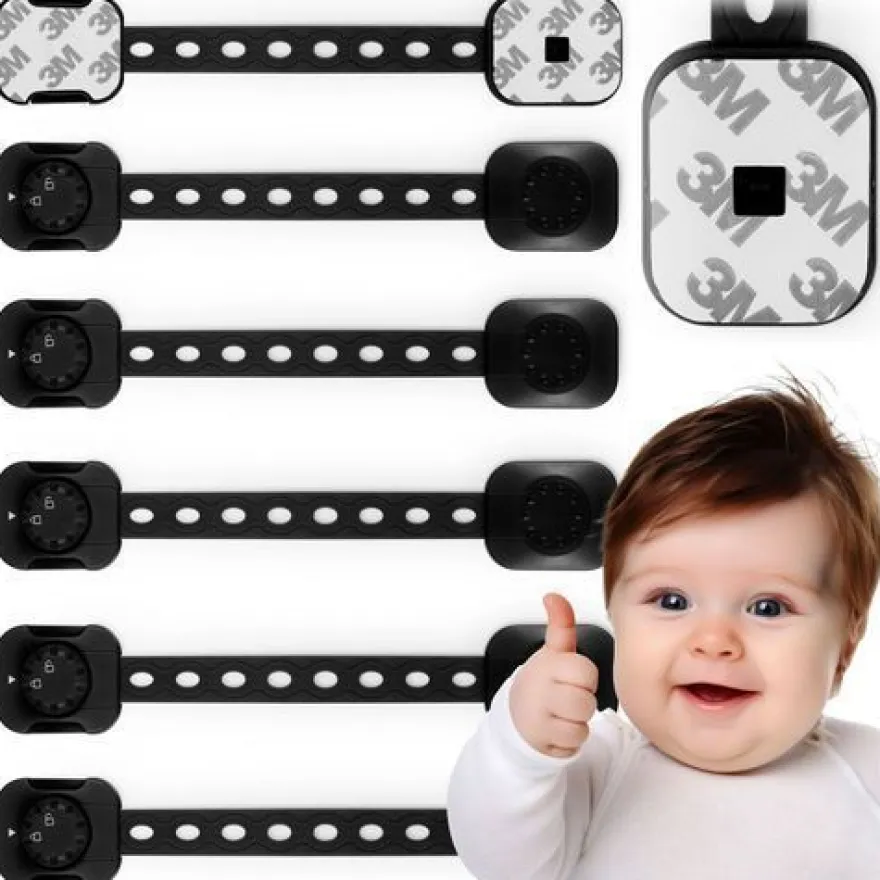 Ricokids 798202 Schranköffnungssicherung, 6 Stück, schwarz