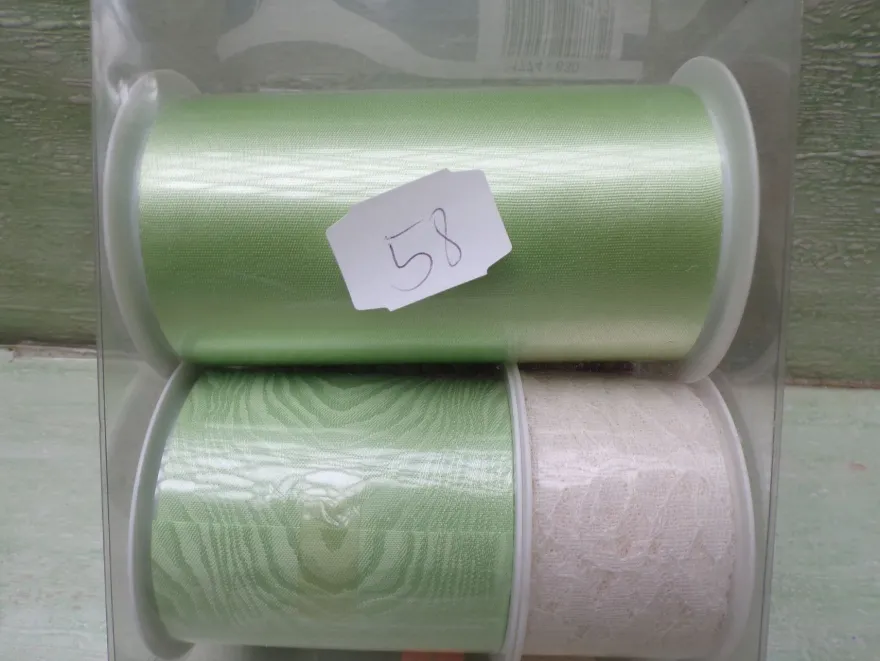 Ringelband Satin Papier Stoff Spitze Metallic Florina Sopp West Germany