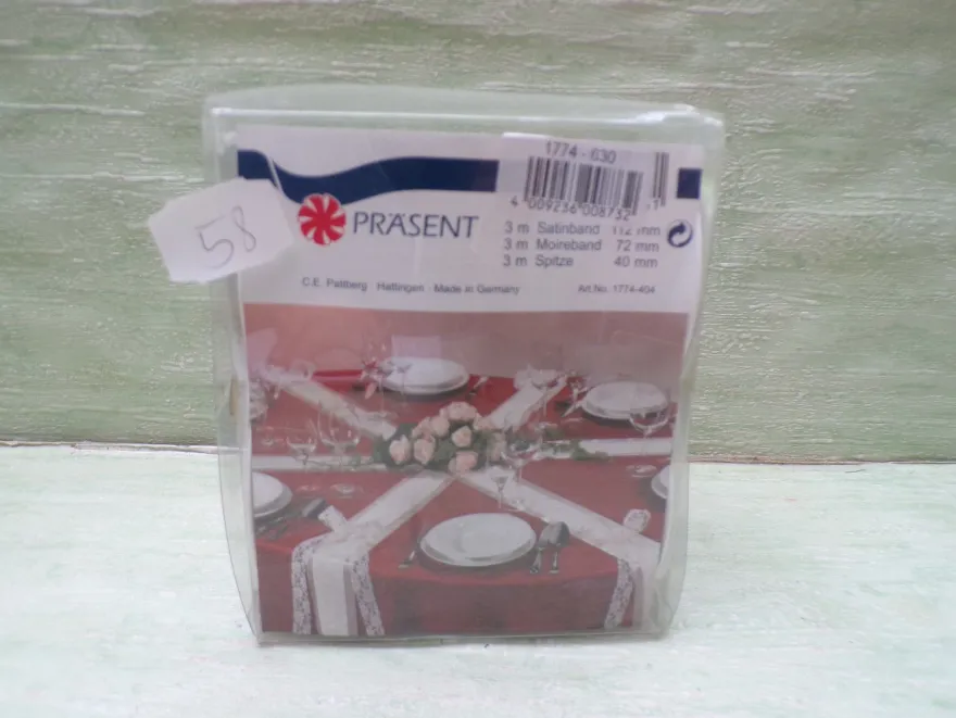 Ringelband Satin Papier Stoff Spitze Metallic Florina Sopp West Germany