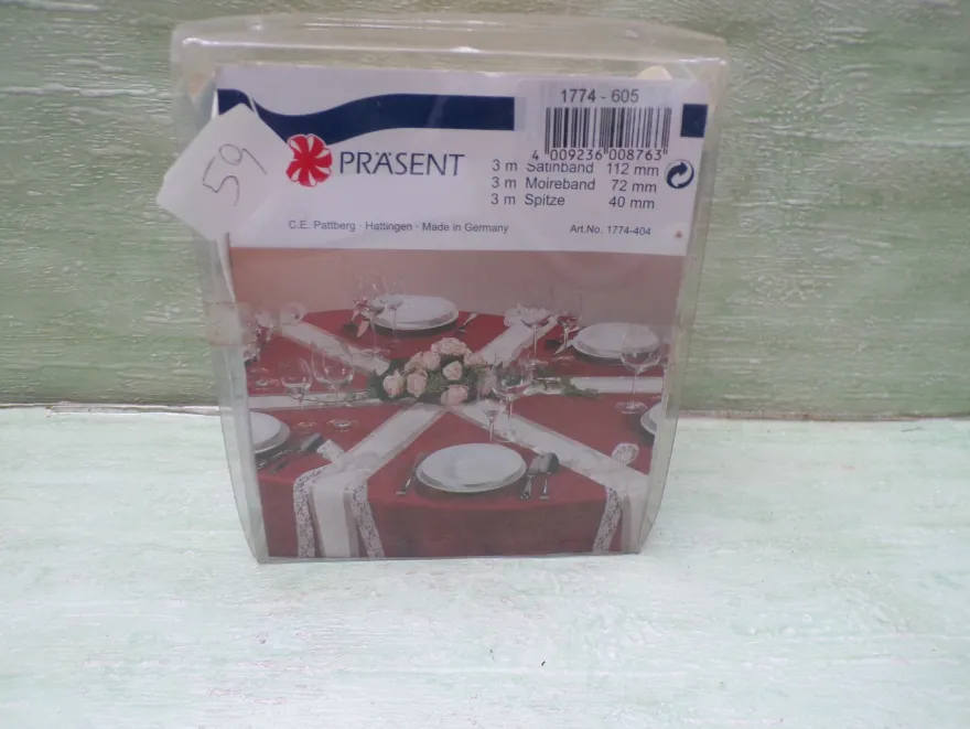 Ringelband Satin Papier Stoff Spitze Metallic Florina Sopp West Germany
