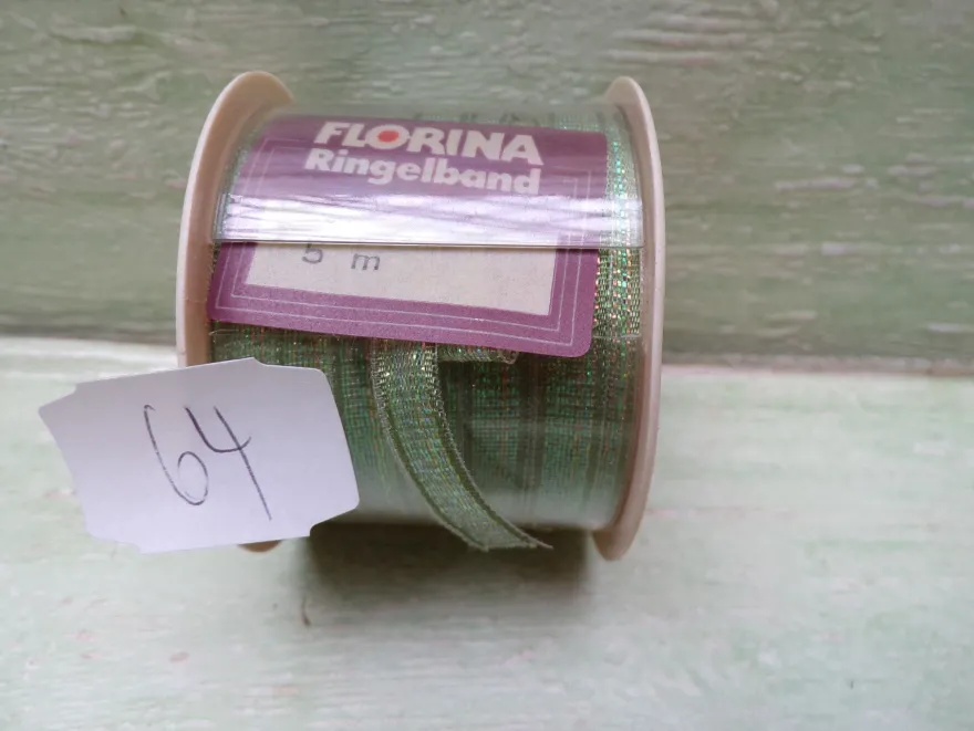 Ringelband Satin Papier Stoff Spitze Metallic Florina Sopp West Germany