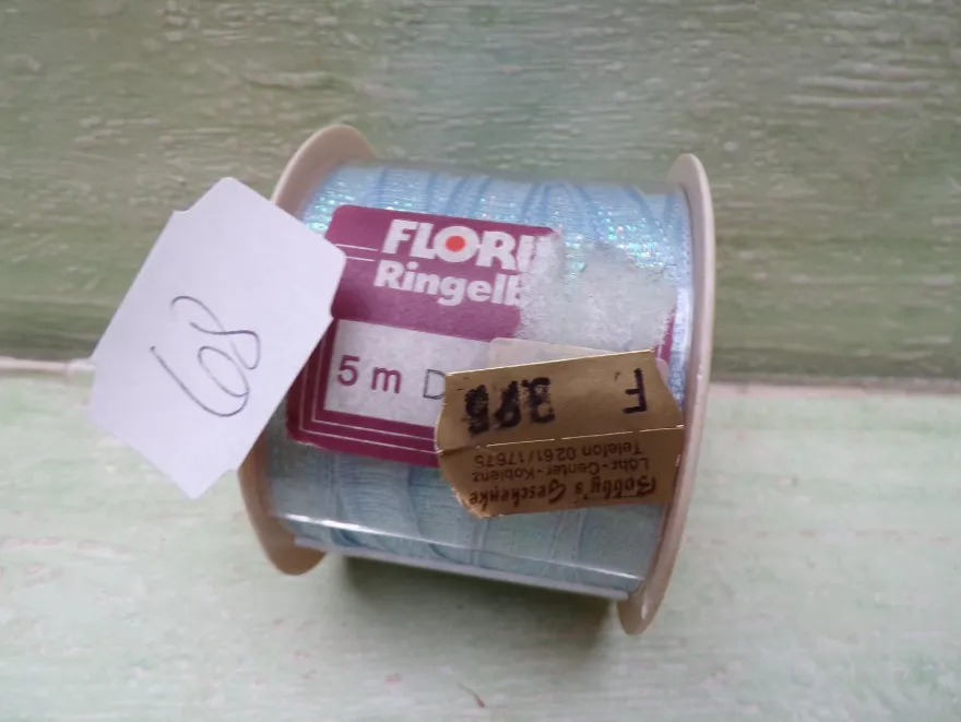 Ringelband Satin Papier Stoff Spitze Metallic Florina Sopp West Germany