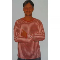 Ringelshirt - langarm - rot/ weiß - Größe: M, L oder XL