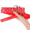 Ring Nietenband Halskette mit Gürtel 65 Cm Rot Einstellbar 36-50 Cm X 3.8 Cm