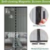 Risareyi Magnet Fliegengitter Tür 65x190cm Schwarz - Insektenschutz für Balkon