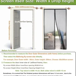 Risareyi Magnet Fliegengitter Tür 65x190cm Schwarz - Insektenschutz für Balkon