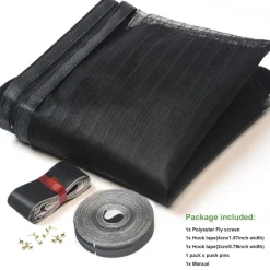 Risareyi Magnet Fliegengitter Tür 65x210cm Schwarz - Insektenschutz für Balkon