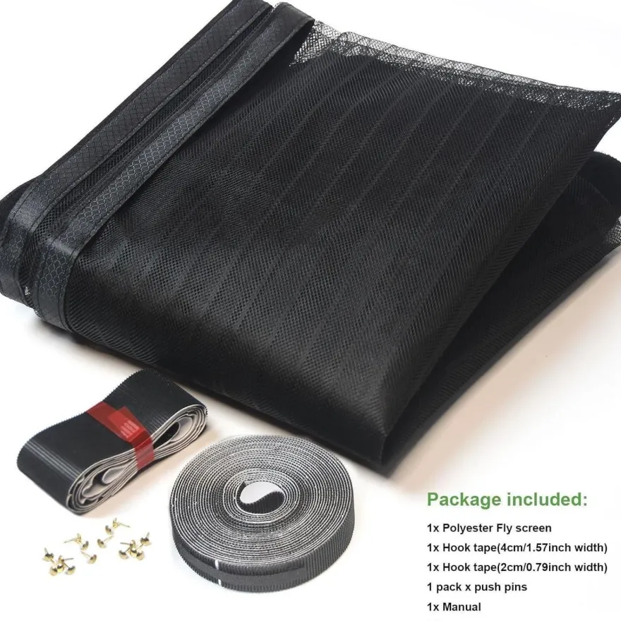 Risareyi Magnet Fliegengitter Tür 65x210cm Schwarz - Insektenschutz für Balkon