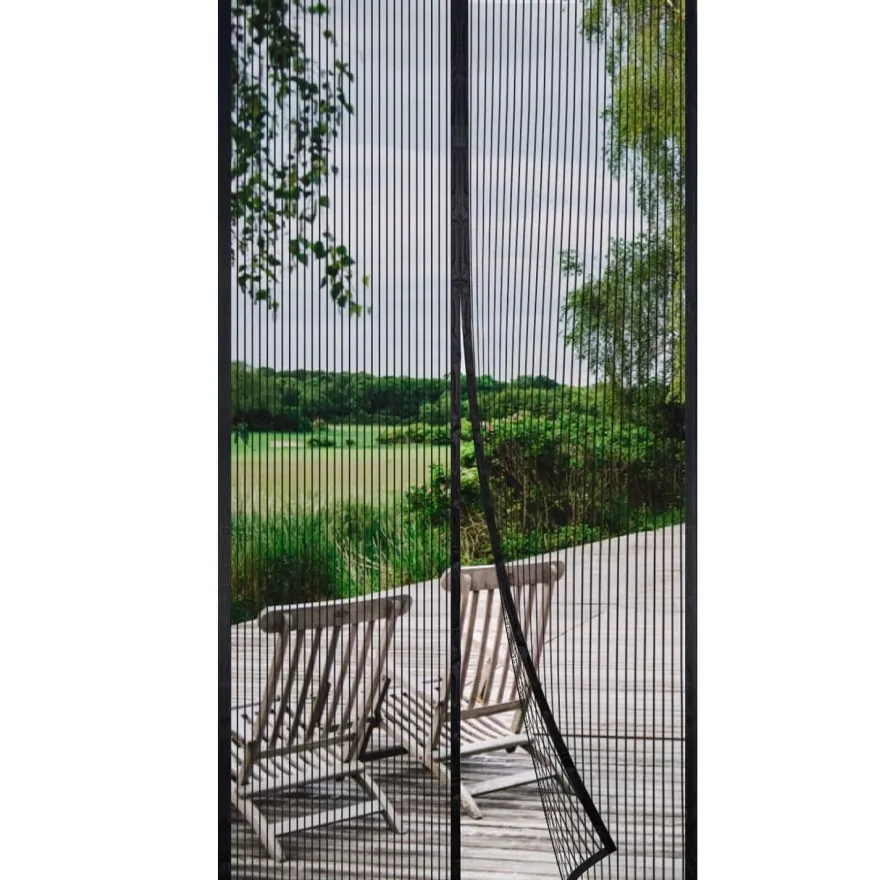 Risareyi Magnet Fliegengitter Tür 65x210cm Schwarz - Insektenschutz für Balkon