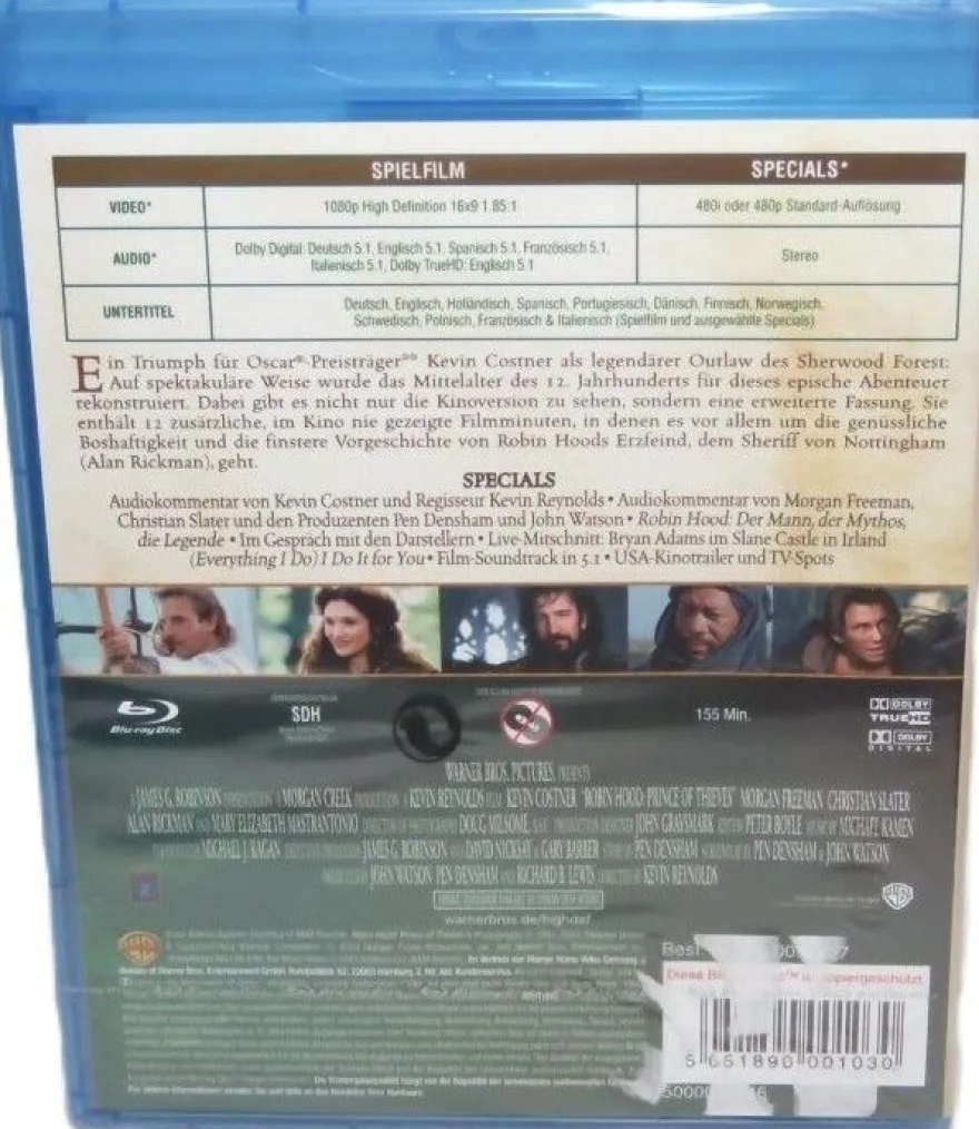 Robin Hood - König der Diebe - Kevin Costner - Blu-ray - Originalverpackung