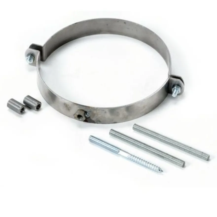 Rohrhalterset / Schelle mit Schrauben und Gewindestangen - 150 mm Ø