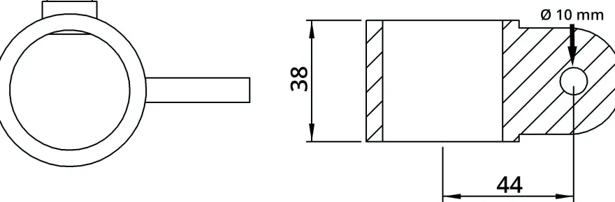 Rohrverbinder | Gelenkauge einfach | 173MB34 | 33,7 mm | 1